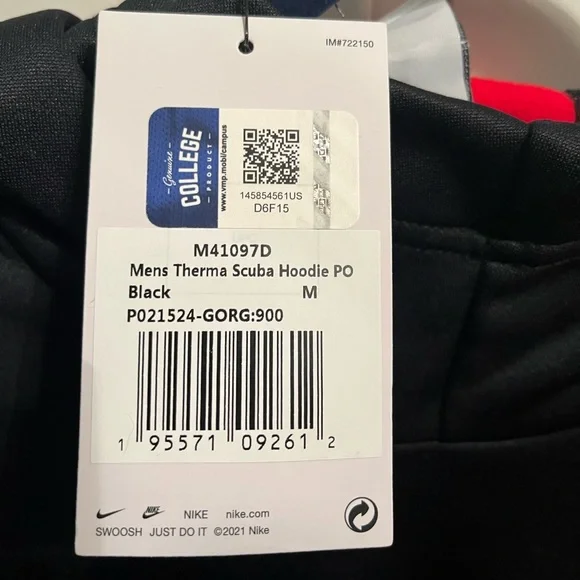 Nike NWT Georgia Bulldogs Pullover Thermal Hoodie - size Med - Picture 6 of 11